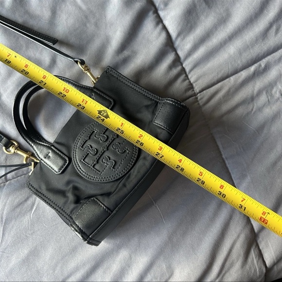 Tory Burch Black Crossbody Bag with Embossed Logo - Picture 10 of 12